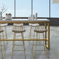 Mesa de comedor Glam Pub con tapa de madera maciza para sala de estar