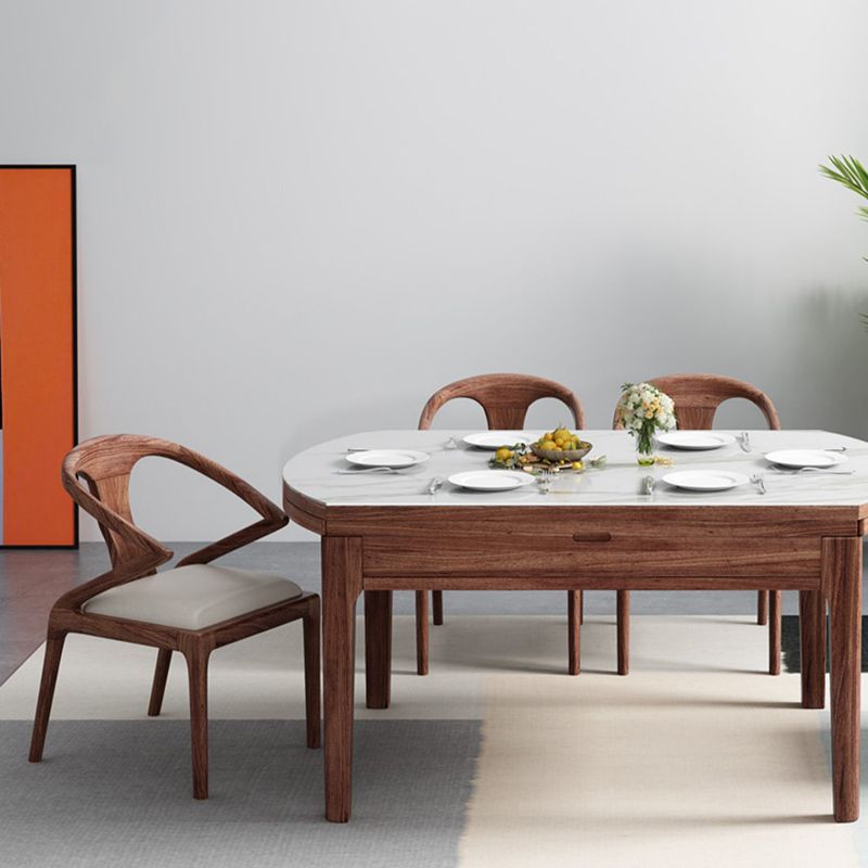 Modern Stone Furniture 1/5/7 Pcs Standard Height Dining Sets with Self Storing Leaves Clearhalo 'Dining Room Sets' 'Dining Tables & Seating' 'dining_room_set' 'furn' 'furn_dining_room_set' 'Furniture' 'Kitchen & Dining Furniture' 1200x1200_8831932c-5b80-4602-9afa-4879bacb990f