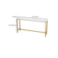 Glam Rectangle Bar Counter Table Faux Marble Bar Counter Table with Metal Legs Clearhalo 'Bar Furniture' 'Bar Tables' 'bar_tables' 'furn' 'furn_bar_tables' 'Furniture' 'Kitchen & Dining Furniture' 1200x1200_8833369c-8843-4d90-90ca-7d5c308bc856