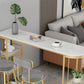 Modern Style Bar Table Set 1/3 Pieces Stone Bar table with Upholstered Stools Clearhalo 'Bar Furniture' 'furn' 'furn_home_bar_bar_sets' 'Furniture' 'Home Bars & Bar Sets' 'home_bar_bar_sets' 'Kitchen & Dining Furniture' 1200x1200_8833eb8f-f19f-4f5e-94a1-51810b0b801e