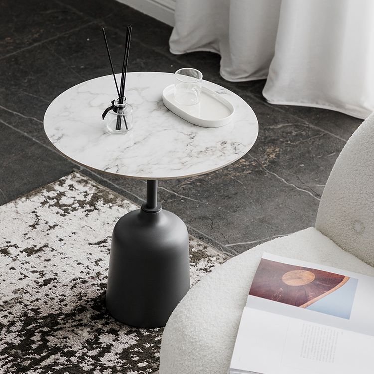 Modernistic Pedestal End Table Slate/Wood Top Round Corner Table Clearhalo 'Coffee & Accent Tables' 'End & Side Tables' 'end_side_tables' 'furn' 'furn_end_side_tables' 'Furniture' 'Living Room Furniture' 1200x1200_8834b8d1-f9cc-4f6b-9341-ae54307b1265