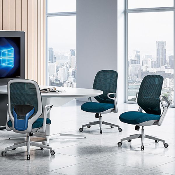 Contemporary Adjustable Microfiber Swivel Chair Conference High Back Office Chair Clearhalo 'furn' 'furn_office_chair' 'Furniture' 'Office Chairs' 'Office Furniture' 'office_chair' 1200x1200_8834f04c-77a5-4316-a457-eab3f4e16ebf