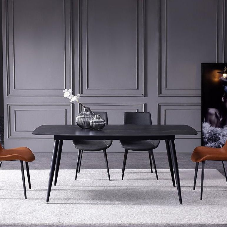 Contemporary Rectangle Dining Table Sintered Stone Table with 4 Legs for Home Kitchen Dinner Clearhalo ' dining_table' 'Dining Tables & Seating' 'Dining Tables' 'furn' 'furn_dining_table' 'Furniture' 'furniture_dining_table' 'Kitchen & Dining Furniture' 'kitchen&dining_furn' 'kitchen' 'kitchen_dining_table' 1200x1200_88359e16-1cc3-46d1-9f53-b363b0c6a25d