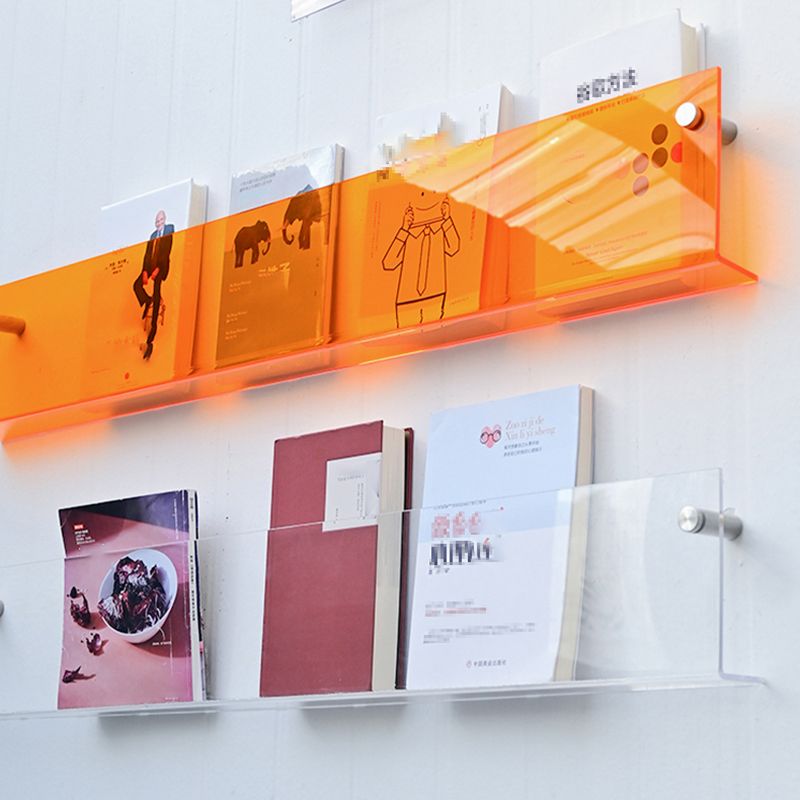 Scandinavian Floating Bookcase Acrylic Closed Back Bookshelf Clearhalo 'Bookcases' 'furn' 'furn_bookcases' 'Furniture' 'furniture_bookcases' 'Office Furniture' 1200x1200_8835a2da-ec7b-4006-8ad8-3fea733b76e7