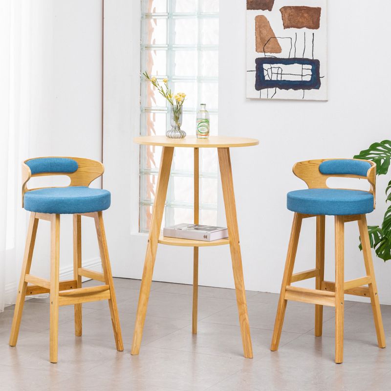 Simple Style Round Bar Table Wood Top Pub Table for Coffee Shop Clearhalo 'Bar Furniture' 'Bar Tables' 'bar_tables' 'furn' 'furn_bar_tables' 'Furniture' 'furniture_bar_tables' 'Kitchen & Dining Furniture' 1200x1200_8839c5eb-8c3a-4655-be4e-2a0e2744c7a7