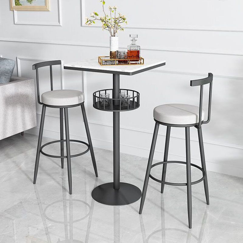 Marble Indoor Glam Bar Dining Table Iron Bistro Table with Single Pedestal Clearhalo 'Bar Furniture' 'Bar Tables' 'bar_tables' 'furn' 'furn_bar_tables' 'Furniture' 'furniture_bar_tables' 'Kitchen & Dining Furniture' 'kitchen&dining_furn' 'kitchen' 1200x1200_883b2166-ad6b-462c-a5fc-65ad251e961d