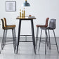 Modern Backrest Armless Counter Stool Metal Cafe Bar Stool with Leather Cushion