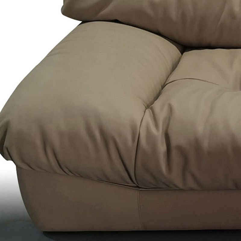 Couchons de remplissage tuftés canapé canapé en cuir en cuir en brun foncé