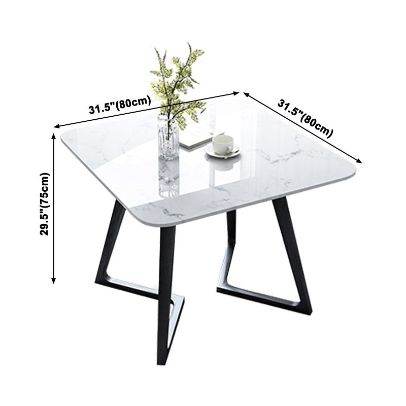 Industrial Square Shape Sintered Stone Dining Table White Standard Dining Table for Kitchen Clearhalo ' dining_table' 'Dining Tables & Seating' 'Dining Tables' 'furn' 'furn_dining_table' 'Furniture' 'furniture_dining_table' 'Kitchen & Dining Furniture' 'kitchen&dining_furn' 'kitchen' 'kitchen_dining_table' 1200x1200_883c2e82-16c5-48ef-92ea-360f73e03e32