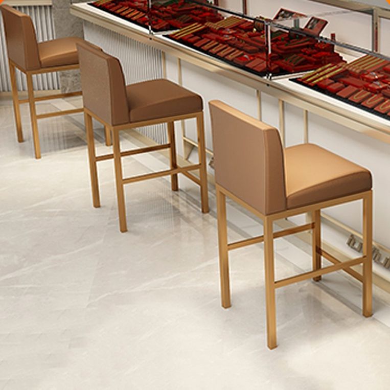 Glam Armless Backrest Counter Stool Stainless Steel Jewelry Store Bar Stool with Cushion Clearhalo 'Bar Furniture' 'Bar Stools' 'bar_stools' 'furn' 'furn_bar_stools' 'furniture_bar_stools' 'Kitchen & Dining Furniture' 'kitchen&dining_furn' 'kitchen' 'kitchen_furn' Furniture' 1200x1200_883c6d67-e9ec-4927-85cf-827e337b8222