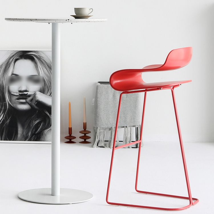 Scandinavian Matte Finish Plastic Barstool Footrest Coffee Shop Stool Clearhalo 'Bar Furniture' 'Bar Stools' 'bar_stools' 'Furniture' 'furniture_bar_stools' 'Kitchen & Dining Furniture' 1200x1200_883d88ad-1661-4c81-9f83-8002602c32c8