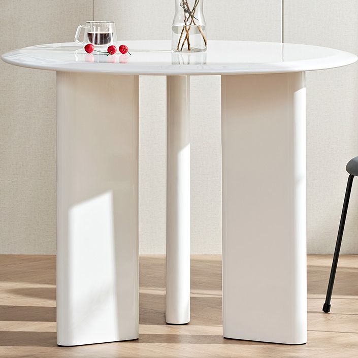 Minimalist White Kitchen Dining Table Solid Wood Round Shape Dining Table with 3 Legs Base Clearhalo ' dining_table' 'Dining Tables & Seating' 'Dining Tables' 'furn' 'furn_dining_table' 'Furniture' 'furniture_dining_table' 'Kitchen & Dining Furniture' 'kitchen&dining_furn' 'kitchen' 'kitchen_dining_table' 1200x1200_883e396d-3f2f-4cb8-b94d-ca6f9c34a536