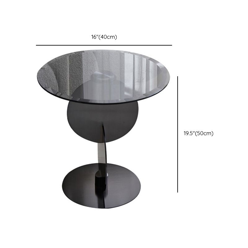 Contemporary Glass Round Top Side Table Metal Pedestal End Table Clearhalo 'Coffee & Accent Tables' 'End & Side Tables' 'end_side_tables' 'furn' 'furn_end_side_tables' 'Furniture' 'Living Room Furniture' 1200x1200_883eb6c8-f701-4dfb-a44b-3e1f7d212d94