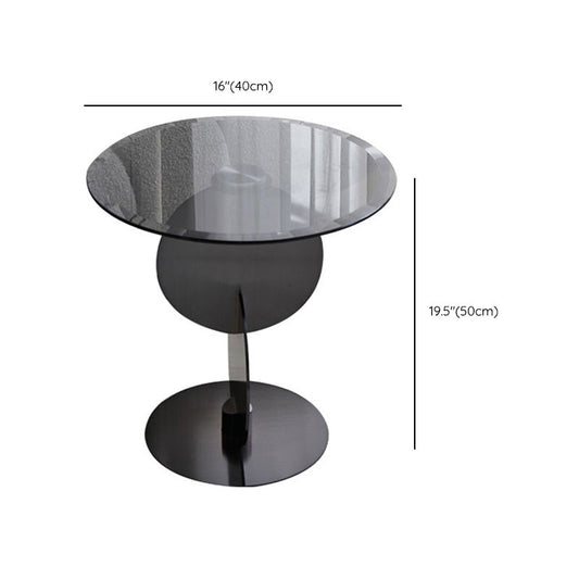 Contemporary Glass Round Top Side Table Metal Pedestal End Table Clearhalo 'Coffee & Accent Tables' 'End & Side Tables' 'end_side_tables' 'furn' 'furn_end_side_tables' 'Furniture' 'Living Room Furniture' 1200x1200_883eb6c8-f701-4dfb-a44b-3e1f7d212d94