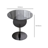 Contemporary Glass Round Top Side Table Metal Pedestal End Table Clearhalo 'Coffee & Accent Tables' 'End & Side Tables' 'end_side_tables' 'furn' 'furn_end_side_tables' 'Furniture' 'Living Room Furniture' 1200x1200_883eb6c8-f701-4dfb-a44b-3e1f7d212d94