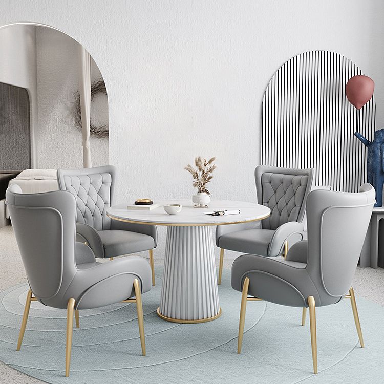 Minimalist Kitchen Standard Dining Table White Sintered Stone Dining Table with Pedestal Base Clearhalo ' dining_table' 'Dining Tables & Seating' 'Dining Tables' 'furn' 'furn_dining_table' 'Furniture' 'furniture_dining_table' 'Kitchen & Dining Furniture' 'kitchen&dining_furn' 'kitchen' 'kitchen_dining_table' 1200x1200_883f7586-eca8-420a-be4d-55a7ca641872