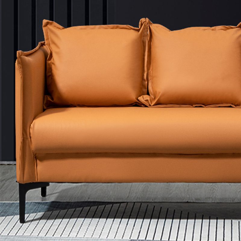 3 Seater 26.3"H Faux Leather Square Arm Sofa for Living Room Clearhalo 'furn' 'furn_sofas' 'Furniture' 'furniture_sofas' 'Living Room Furniture' 'Sofa' 'sofas' 1200x1200_8840a96c-edc9-4b21-beb2-d790370e756f