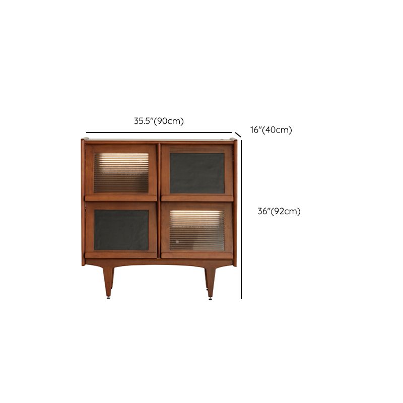 Mid-Century Design Natural Cabinet with 4 Doors in Pine Wood Clearhalo 'Cabinets & Chests' 'cabinets_chests' 'furn' 'furn_cabinets_chests' 'Furniture' 'Living Room Furniture' 1200x1200_8842f7c1-e2a5-4a7c-b9fa-c7a2a977cf30