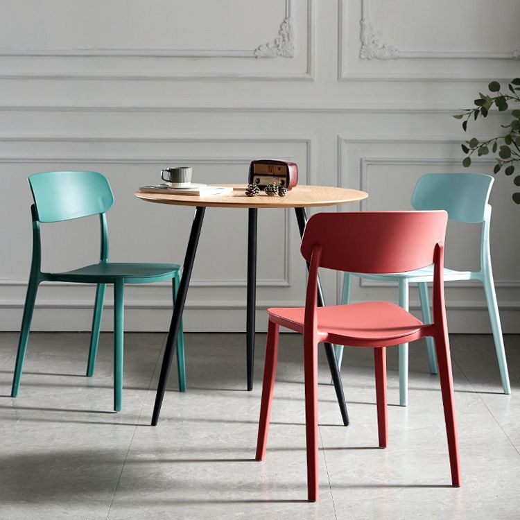 Stackable Armless Dining Chairs Plastic Open Back Dining Side Chair (Set of 4) Clearhalo ' kitchen&dining_furn' 'Dining Chairs' 'Dining Tables & Seating' 'dining_chair' 'furn' 'furn_dining_chair' 'Furniture' 'furniture_dining_chair' 'Kitchen & Dining Furniture' 'kitchen' 1200x1200_88437eef-a040-4185-b8f6-7bee3e5c16b1