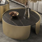 Slate Top Coffee Cocktail Table Tray Top Round Abstract Coffee or End Table