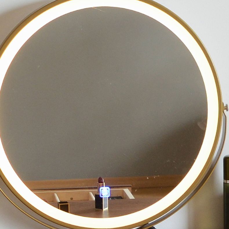 Tavolo in legno massiccio tavolo da stoccaggio set di vanità con tavolo da trucco e sgabello