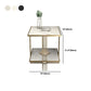 Tavolo da notte in pietra d'oro Glam mobile per comodino con 2 ripiani