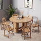 Simplicity Style Round Solid Wood Dining Site Table with Drop-Leaf Clearhalo 'Dining Tables & Seating' 'Dining Tables' 'dining_table' 'furn' 'furn_dining_table' 'Furniture' 'Kitchen & Dining Furniture' 1200x1200_884a146d-d457-4ad1-ab85-26bfcf963354