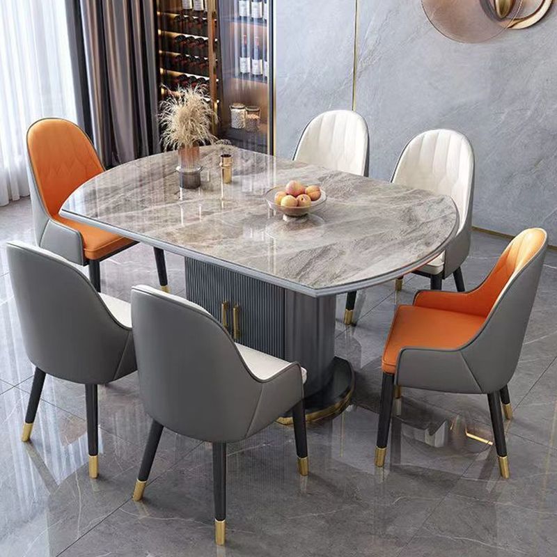 Tavolo da pranzo moderno in pietra con tavolo a 2 ante per sala da pranzo