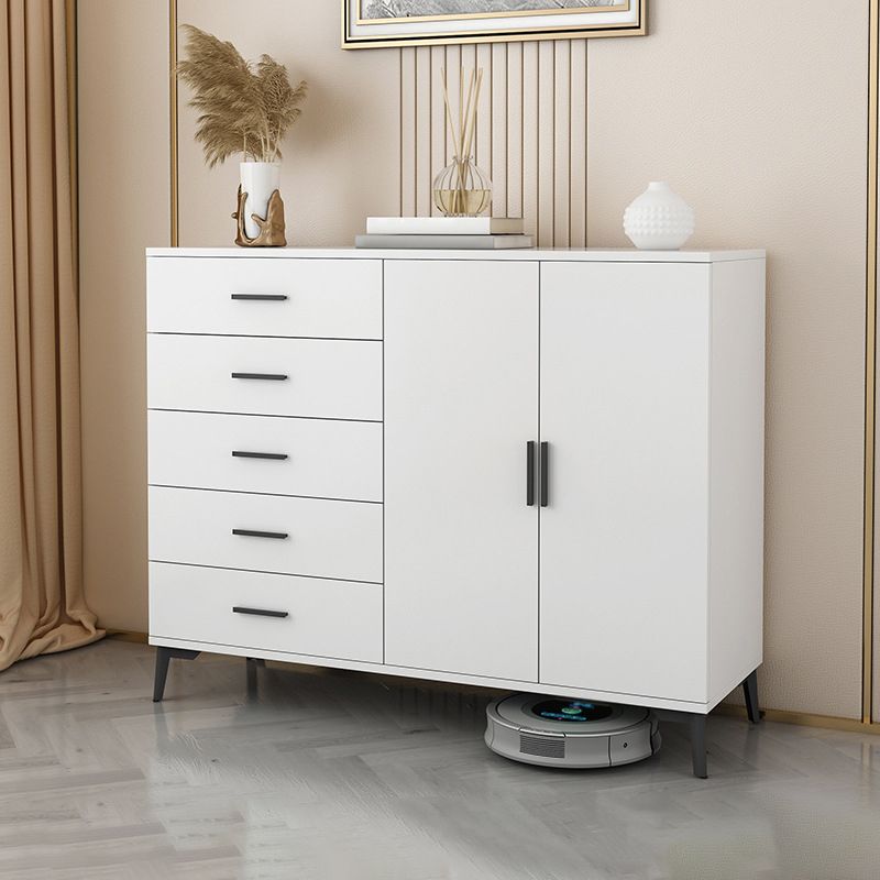 Gabinete de acento de madera moderno con gabinete de almacenamiento de piernas rectas negras