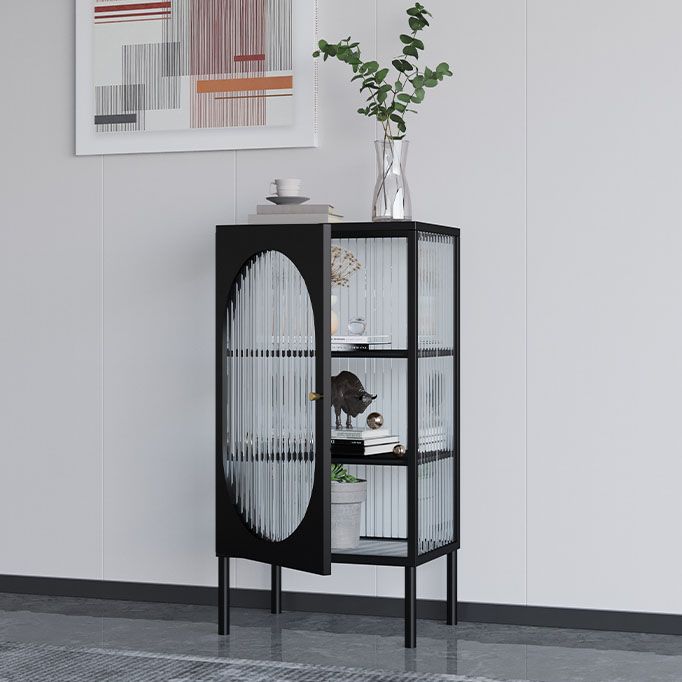 19.5 "L metalen dressoir met glazen deur moderne indoor dinerserver met kast