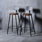 Industrial Solid Wood Counter Stool Metal Counter Height Stools for Home Use