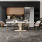 Luxurious Sintered Stone Dining Set Rectangle 1/4/5/7 Pieces Dinette Table Set in White Clearhalo 'Dining Room Sets' 'Dining Tables & Seating' 'dining_room_set' 'furn' 'furn_dining_room_set' 'Furniture' 'Kitchen & Dining Furniture' 1200x1200_88545ffb-bd72-42c6-89cf-1ba494dfcdf2