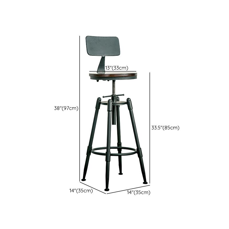 Adjustable Height Bar Stools Industrial Barstool with Metal Legs Clearhalo 'Bar Furniture' 'Bar Stools' 'bar_stools' 'furn' 'furn_bar_stools' 'Furniture' 'Kitchen & Dining Furniture' 1200x1200_8854e0da-12c0-4ce8-a9f6-d3440cf982b3