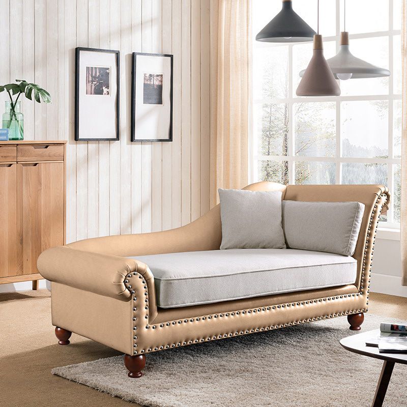 Traditional Chaise Lounge Faux Leather Chaise Lounge with Arm Clearhalo 'Chairs & Seating' 'Chaise Lounge' 'chaise_lounge' 'furn' 'furn_chaise_lounge' 'Furniture' 'Living Room Furniture' 1200x1200_88574b51-1499-40f3-83f7-fffa7d96d98a