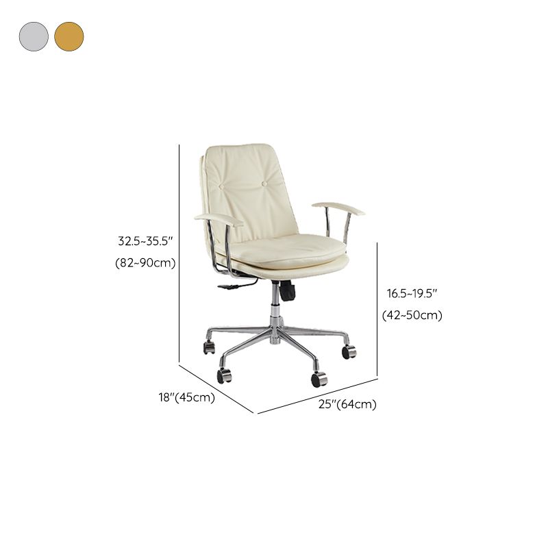 Leather Fixed Arms Desk Chair Modern No Distressing Ergonomic Office Chair with Wheels Clearhalo 'furn' 'furn_office_chair' 'Furniture' 'Office Chairs' 'Office Furniture' 'office_chair' 1200x1200_88576cc5-18fb-4341-b203-ab0716802f33