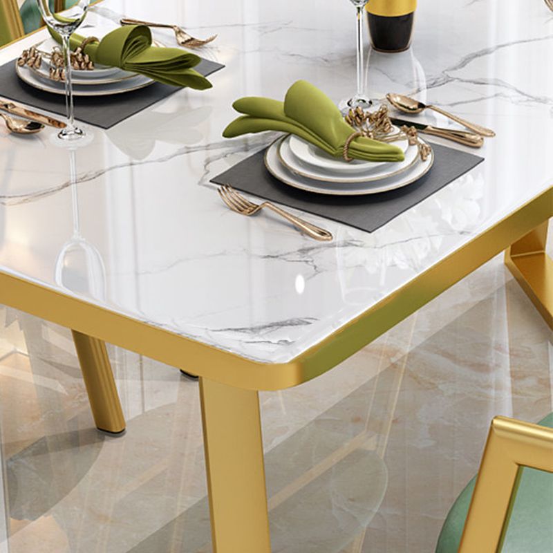 Dinner Room Dining Table Kitchen Luxury Stone Metal Base Dining Table Clearhalo 'Dining Tables & Seating' 'Dining Tables' 'dining_table' 'furn' 'furn_dining_table' 'Furniture' 'Kitchen & Dining Furniture' 1200x1200_88578626-5b09-4cdd-a566-bebe0cd1836e