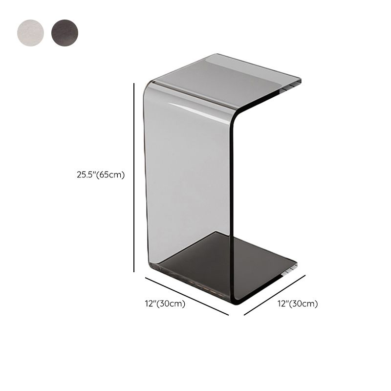 Modern Rectangle Acrylic Side End Snack Table with Sled Base Clearhalo 'Coffee & Accent Tables' 'End & Side Tables' 'end_side_tables' 'furn' 'furn_end_side_tables' 'Furniture' 'Living Room Furniture' 1200x1200_8857a4b0-b317-4386-b9d4-b882bfffd7c4