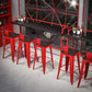 Industrial Style Red Iron Bar Table Rectangle Black Wood Top Indoor 41.34"H Bistro Table Clearhalo 'Bar Furniture' 'Bar Tables' 'bar_tables' 'furn' 'furn_bar_tables' 'Furniture' 'furniture_bar_tables' 'Kitchen & Dining Furniture' 'kitchen&dining_furn' 'kitchen' 1200x1200_88584369-4058-45c2-b3a8-c1802e29a318