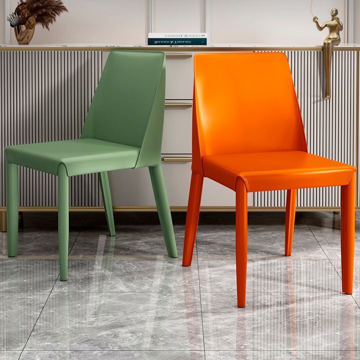 Contemporary Leather Dining Chair Parsons Chair in Matte Finish for Kitchen Clearhalo 'Dining Chairs' 'Dining Tables & Seating' 'dining_chair' 'furn' 'furn_dining_chair' 'Furniture' 'Kitchen & Dining Furniture' 1200x1200_885892eb-7eaa-4092-aa75-b7dc4caa6fea