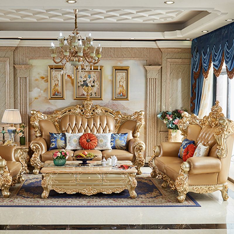 Genuine Leather Sofa Tufted Split-Back Rolled Arm Sofa for Living Room Clearhalo 'furn' 'furn_sofas' 'Furniture' 'Living Room Furniture' 'Sofa' 'sofas' 1200x1200_8859da9e-e76f-45c5-80f9-7f386a49e78b