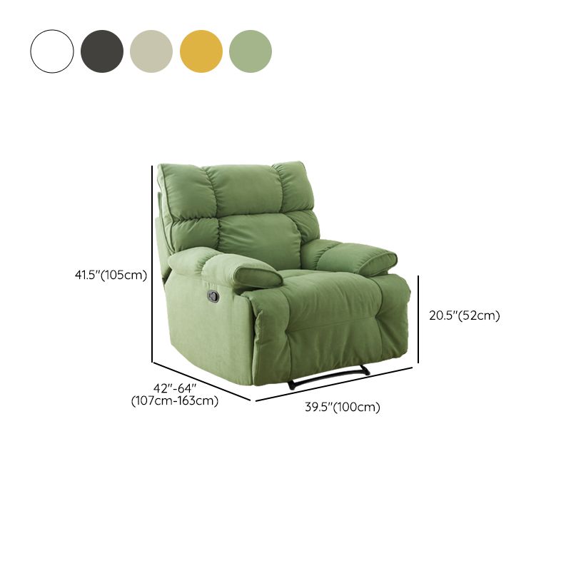 Reclinable estándar de retroceso contemporáneo en microsuede/lana