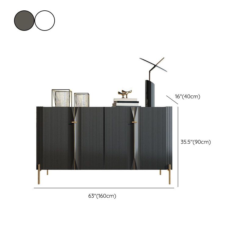 Sideboard a buffet in legno moderno ingegnerizzato 35,4 "Sideboard alta con gambe in acciaio inossidabile