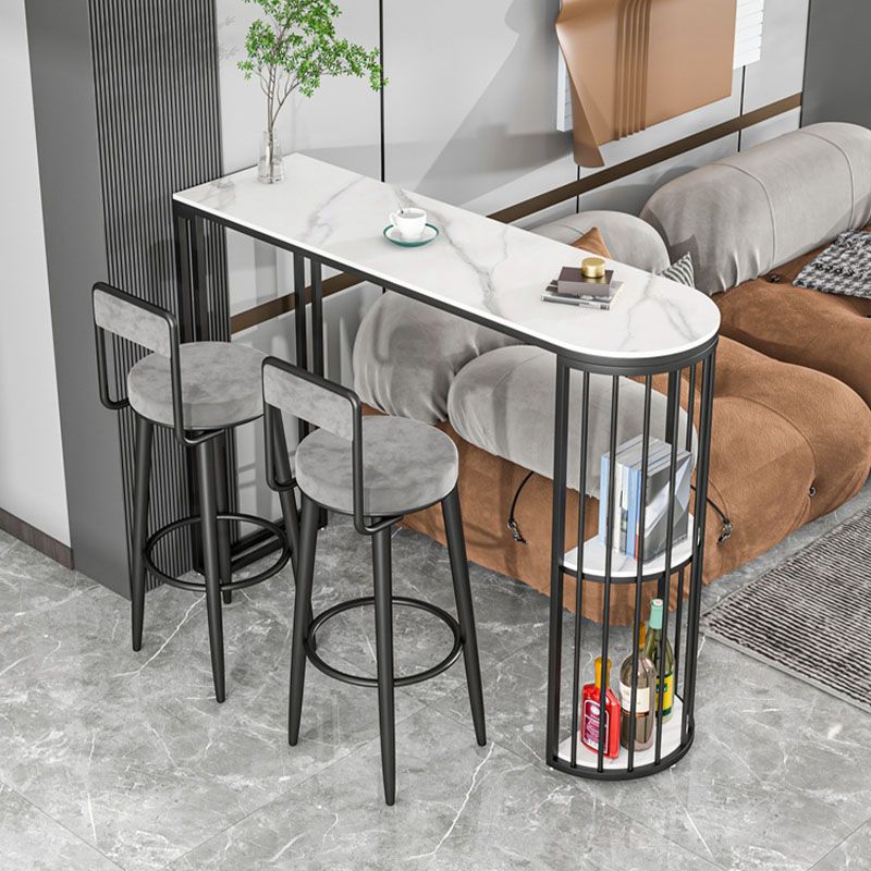 Stone Top Cocktail Table Glam Style 42-inch Height Metal Base Bar Table Clearhalo 'Bar Furniture' 'Bar Tables' 'bar_tables' 'furn' 'furn_bar_tables' 'Furniture' 'furniture_bar_tables' 'Kitchen & Dining Furniture' 'kitchen&dining_furn' 'kitchen' 1200x1200_885fb248-69b4-47b4-be6c-a371192dc3ae