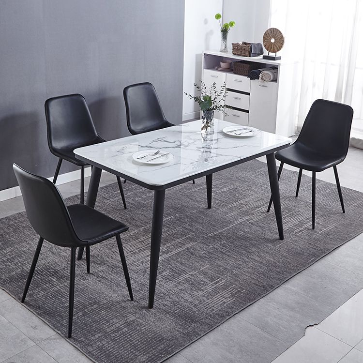 Modern Style Faux Leather Chairs Solid Back Dining Armless Chair for Home Use Clearhalo ' kitchen&dining_furn' 'Dining Chairs' 'Dining Tables & Seating' 'dining_chair' 'furn' 'furn_dining_chair' 'Furniture' 'furniture_dining_chair' 'Kitchen & Dining Furniture' 'kitchen' 1200x1200_885fe2c5-f01d-40e0-965c-e42df5f0e3c5