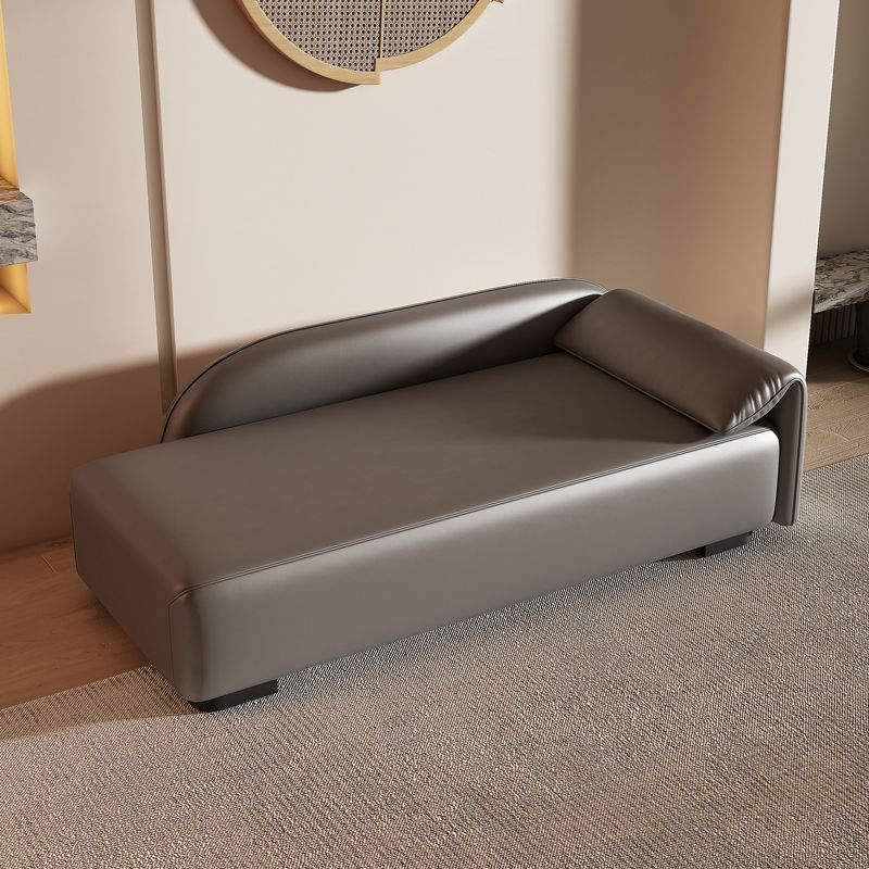 Scandinavian Upholstered Solid Color Genuine Leather One Armed Chaise Clearhalo 'Chairs & Seating' 'Chaise Lounge' 'chaise_lounge' 'furn' 'furn_chaise_lounge' 'Furniture' 'Living Room Furniture' 1200x1200_88603cbf-03e9-45e6-a6d1-e9c8cfe2310e