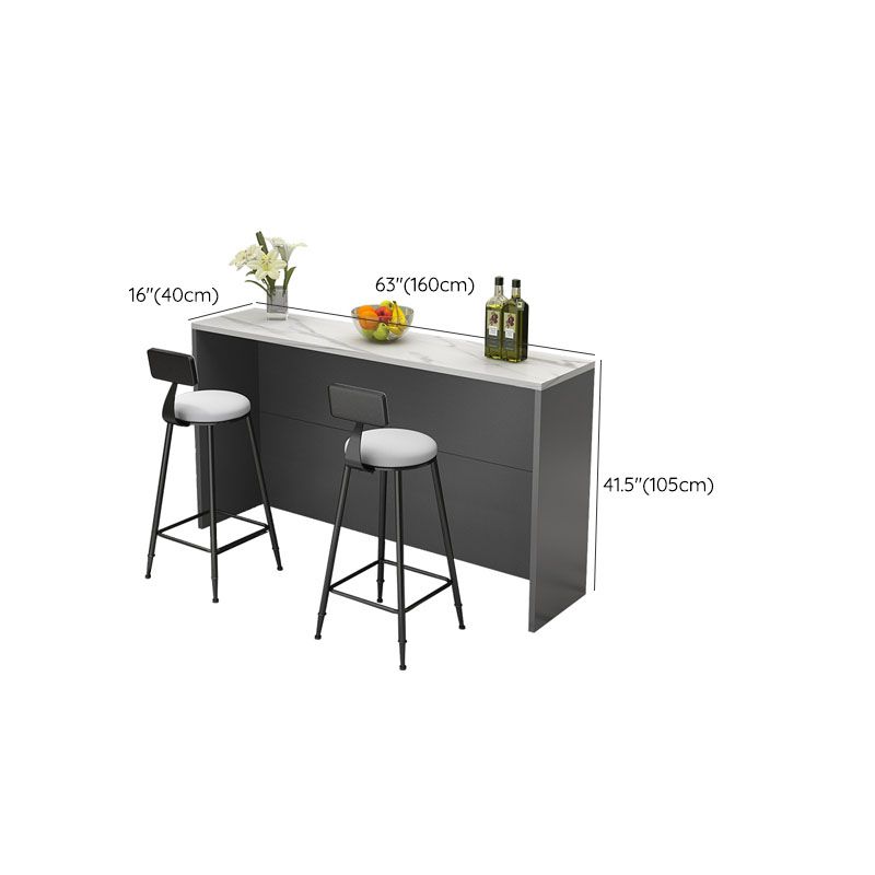 Mesa de comedor de bar interior contemporánea Mesa de taburete de bar rectangular