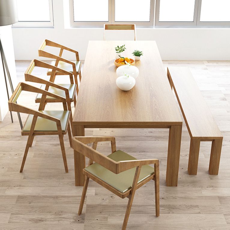 Modern 1/2/3/6/7 Pieces Dining Set Rectangle Wood Dining Table for Dining Room Clearhalo 'Dining Room Sets' 'Dining Tables & Seating' 'dining_room_set' 'furn' 'furn_dining_room_set' 'Furniture' 'Kitchen & Dining Furniture' 1200x1200_88622477-84ed-4406-b3ae-848840d7e96a