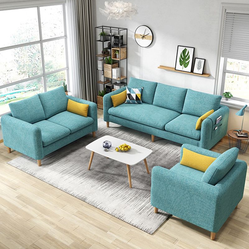 Contemporary Standard Faux Leather and Cotton Blend Settee Couch with Pillows Clearhalo 'furn' 'furn_sofas' 'Furniture' 'Living Room Furniture' 'Sofa' 'sofas' 1200x1200_8862db99-8fd5-4c1a-aceb-68ea5fa00745