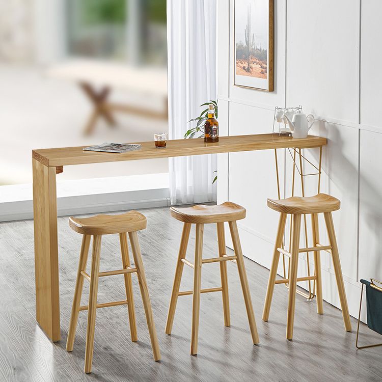 Light Brown Industrial Style Bar Table Pine Wood Milk Tea Shop Casual Bar Table Clearhalo 'Bar Furniture' 'Bar Tables' 'bar_tables' 'furn' 'furn_bar_tables' 'Furniture' 'furniture_bar_tables' 'Kitchen & Dining Furniture' 1200x1200_886321c2-dd7f-498c-a804-f3525fb593db
