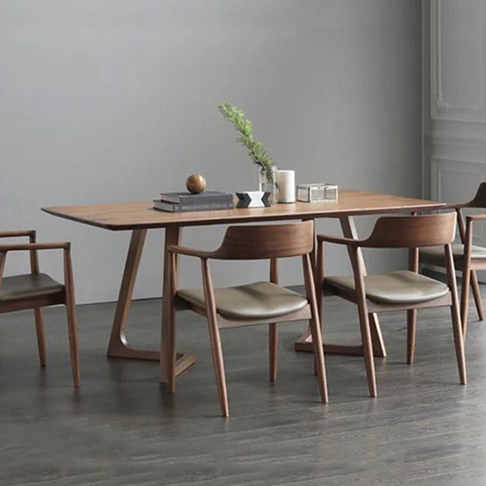 Contemporary Style Solid Wood Rectangle Dining Table Sled Base Table for Home Clearhalo ' dining_table' 'Dining Tables & Seating' 'Dining Tables' 'furn' 'furn_dining_table' 'Furniture' 'furniture_dining_table' 'Kitchen & Dining Furniture' 'kitchen&dining_furn' 'kitchen' 'kitchen_dining_table' 1200x1200_88646394-c0ba-4b3b-997d-20a36d297d2a